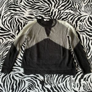 BCBGeneration Y2K vintage color block stretchy crew neck long sleeve sweater